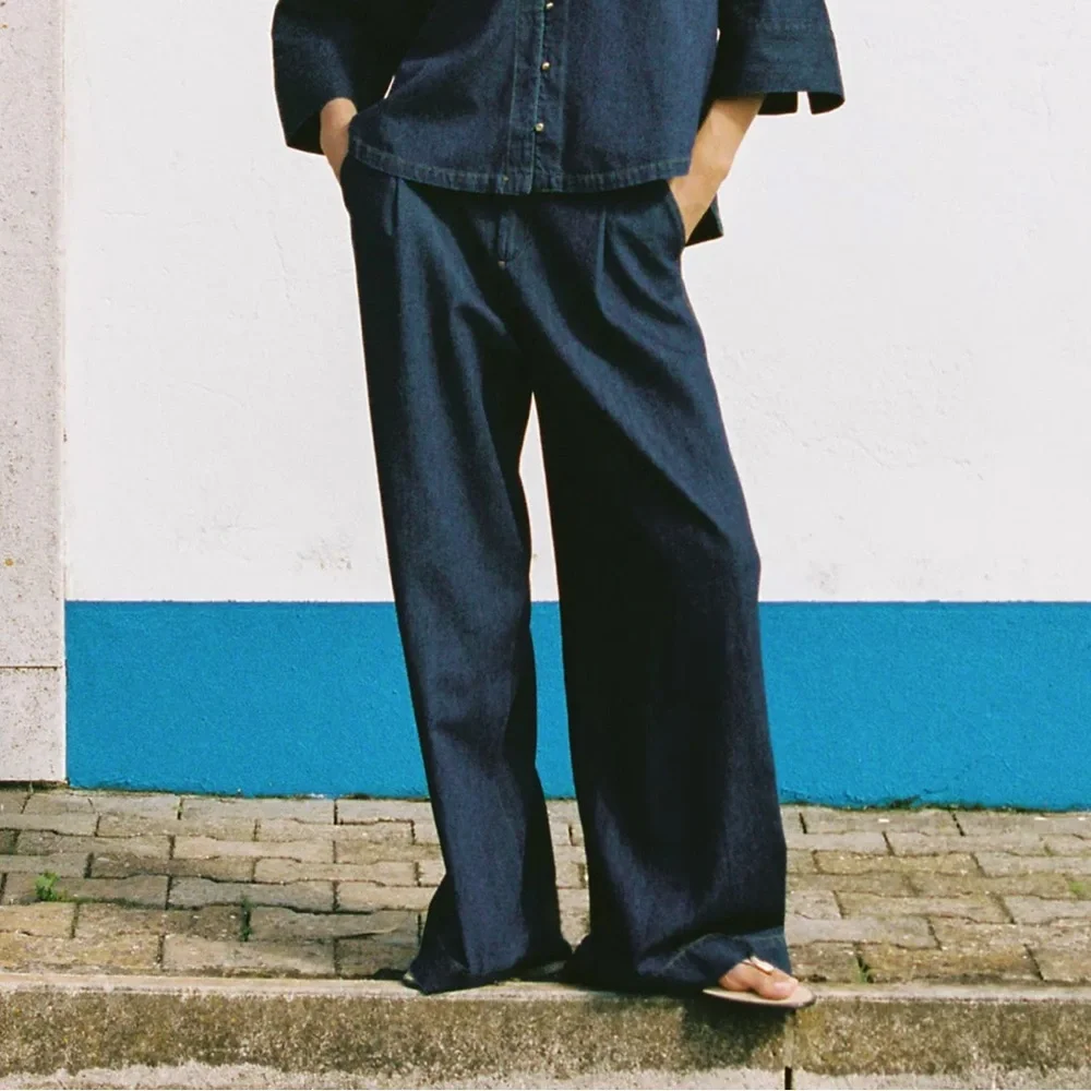 Zara pleated wide